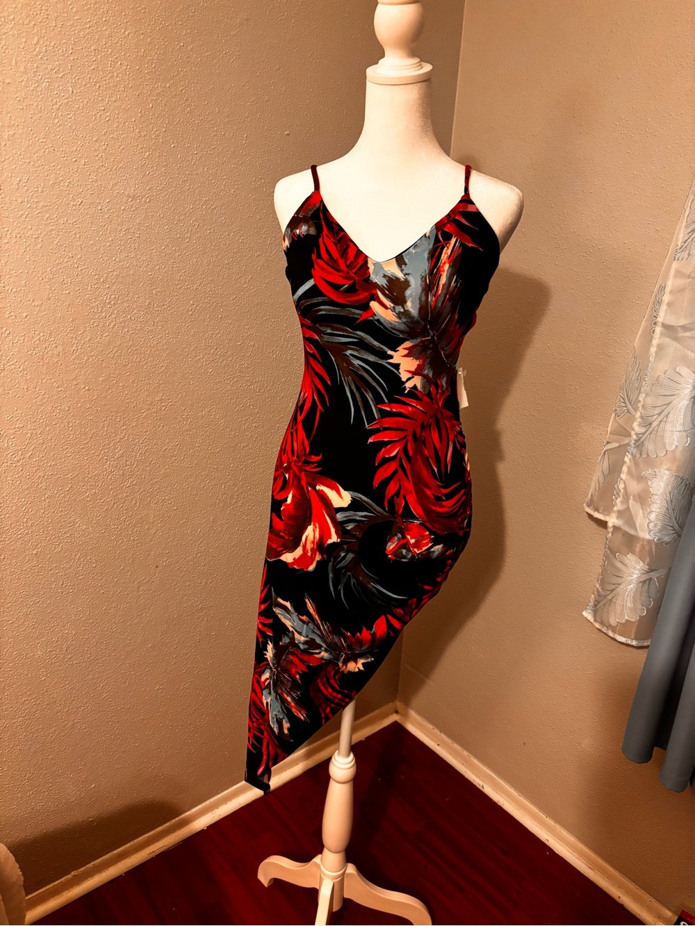 Tropical Print asymmetrical mini Dress | Summer Resort Beach Vacation Y2K New